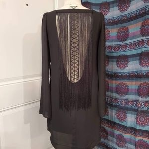 Black Fringe Express Cocktail Dress